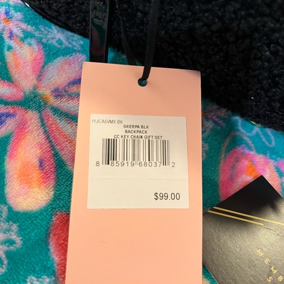 🐑 Juicy Couture Black Mini Sherpa Backpack w/ Patent Leather Cardholder - Picture 5 of 5